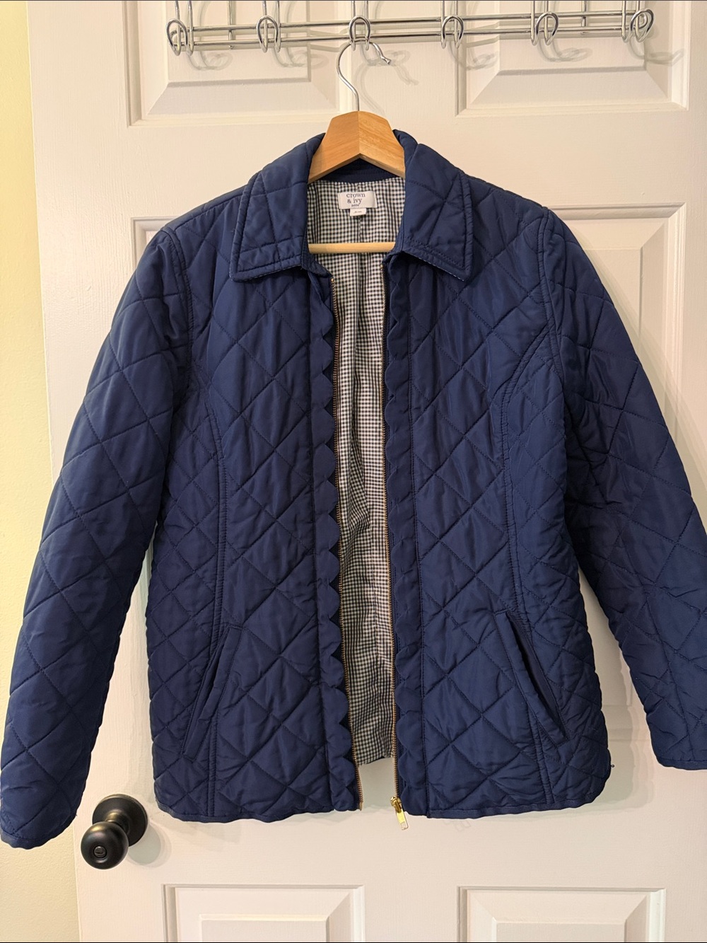Quilted Navy Women’s Jacket - Classic Casual Coat